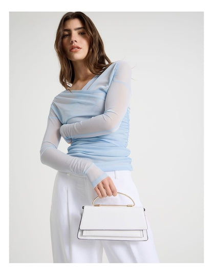 Beckett Snake Clutch Bag in White