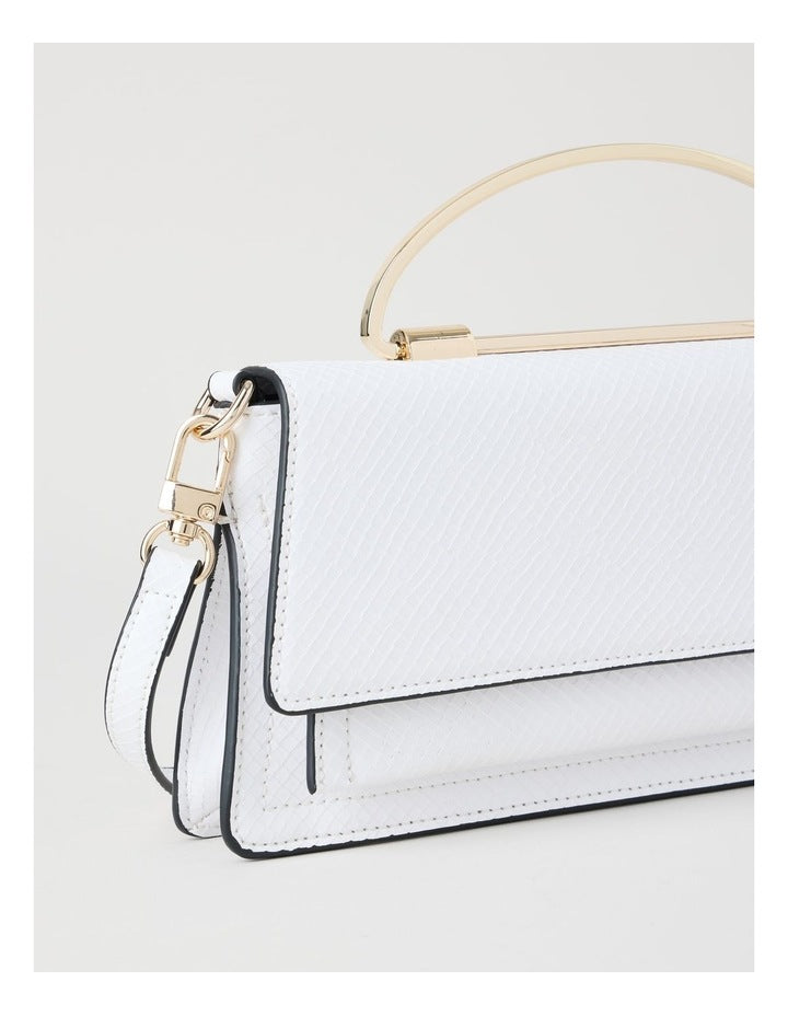 Beckett Snake Clutch Bag in White
