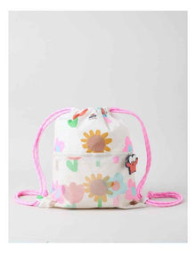 Swim Bag with Charm in White