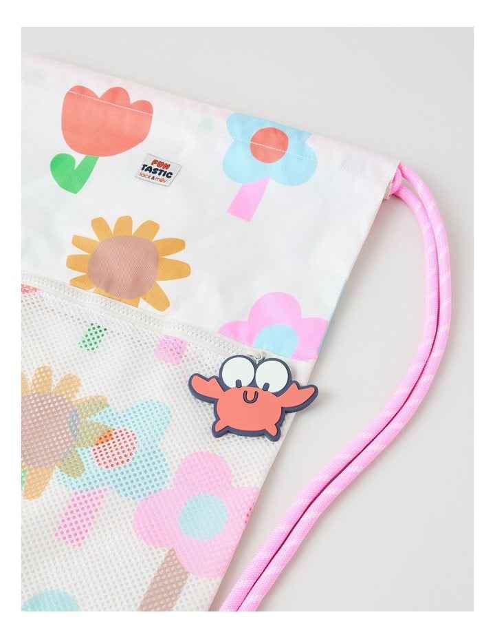 Swim Bag with Charm in White