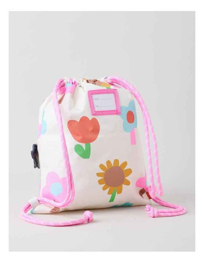 Swim Bag with Charm in White