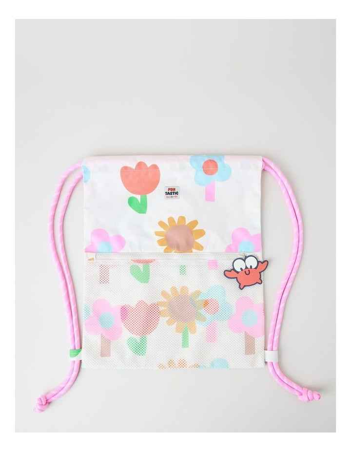 Swim Bag with Charm in White