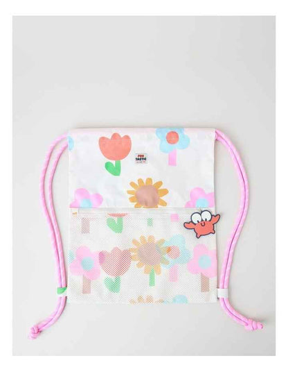 Swim Bag with Charm in White