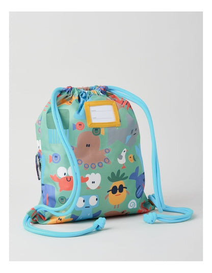 Swim Bag with Charm in Green