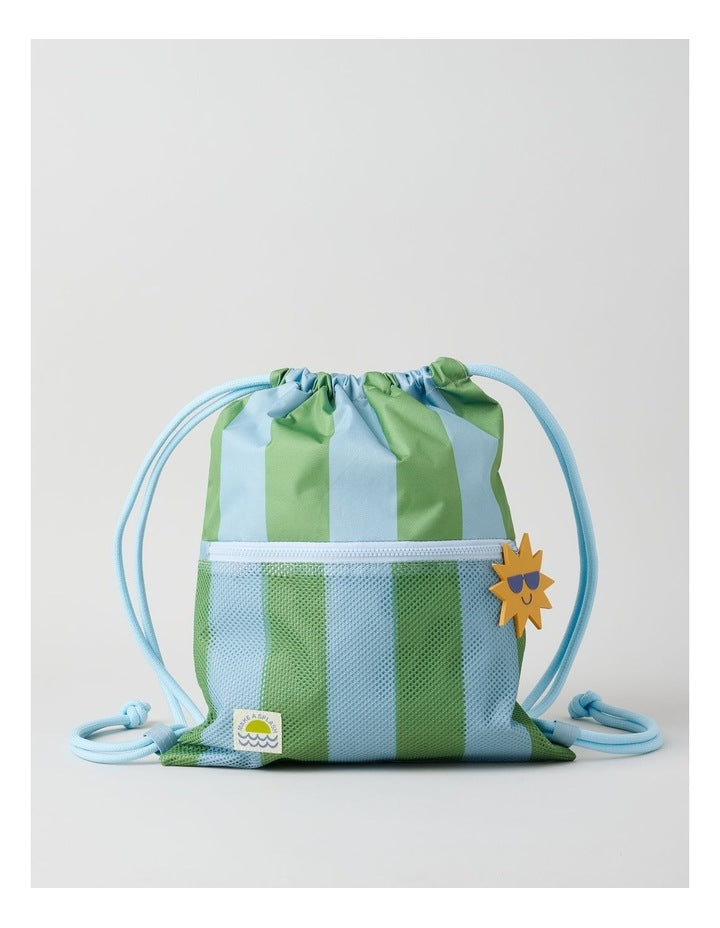 Swim Bag in Stripe Blue/Green