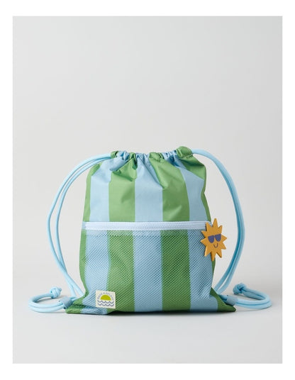Swim Bag in Stripe Blue/Green
