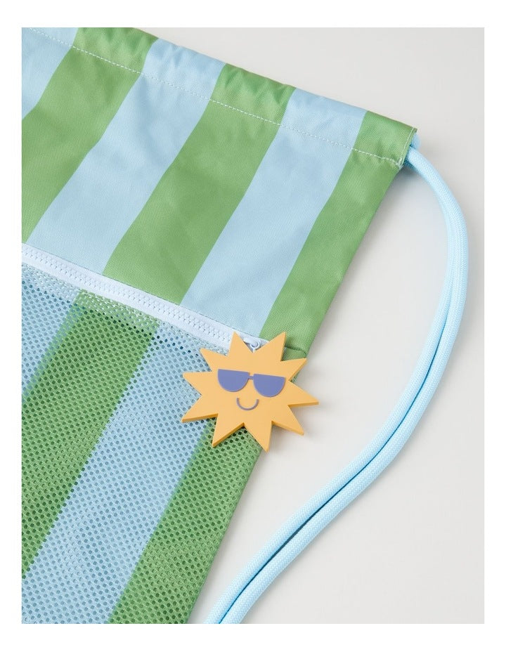Swim Bag in Stripe Blue/Green