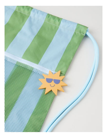 Swim Bag in Stripe Blue/Green