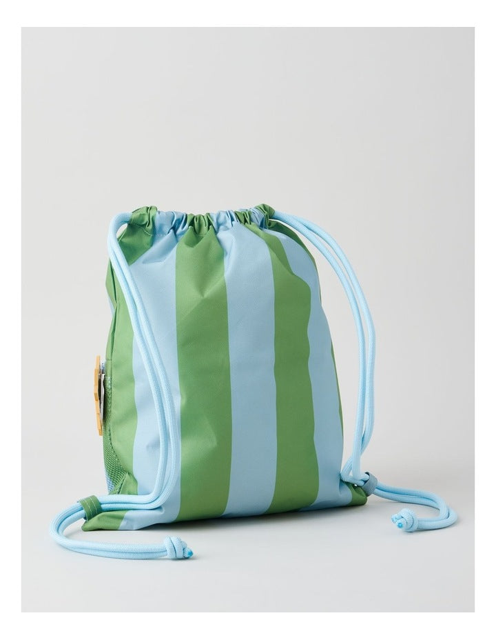 Swim Bag in Stripe Blue/Green
