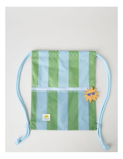 Swim Bag in Stripe Blue/Green