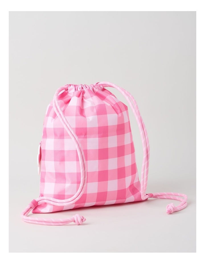 Swim Bag in Gingham Pink