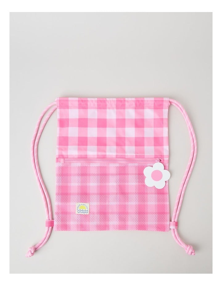 Swim Bag in Gingham Pink