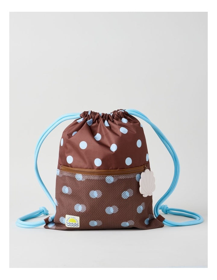 Polka Dot Swim Bag in Brown