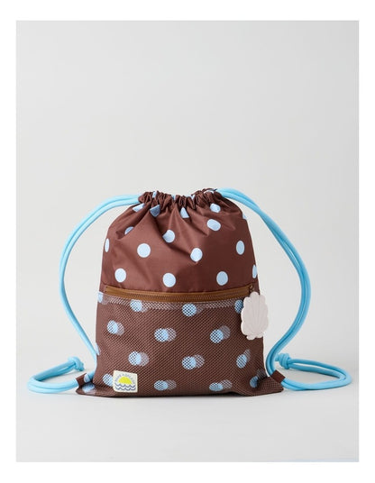 Polka Dot Swim Bag in Brown