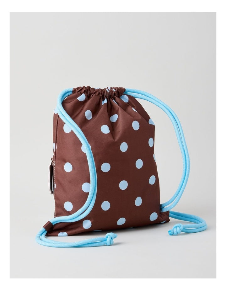 Polka Dot Swim Bag in Brown