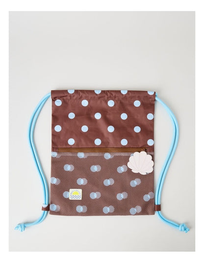 Polka Dot Swim Bag in Brown