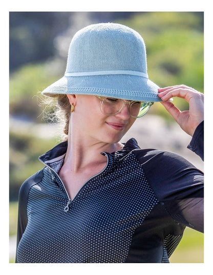 Lydia Cloche Summer Hat in Pale Blue