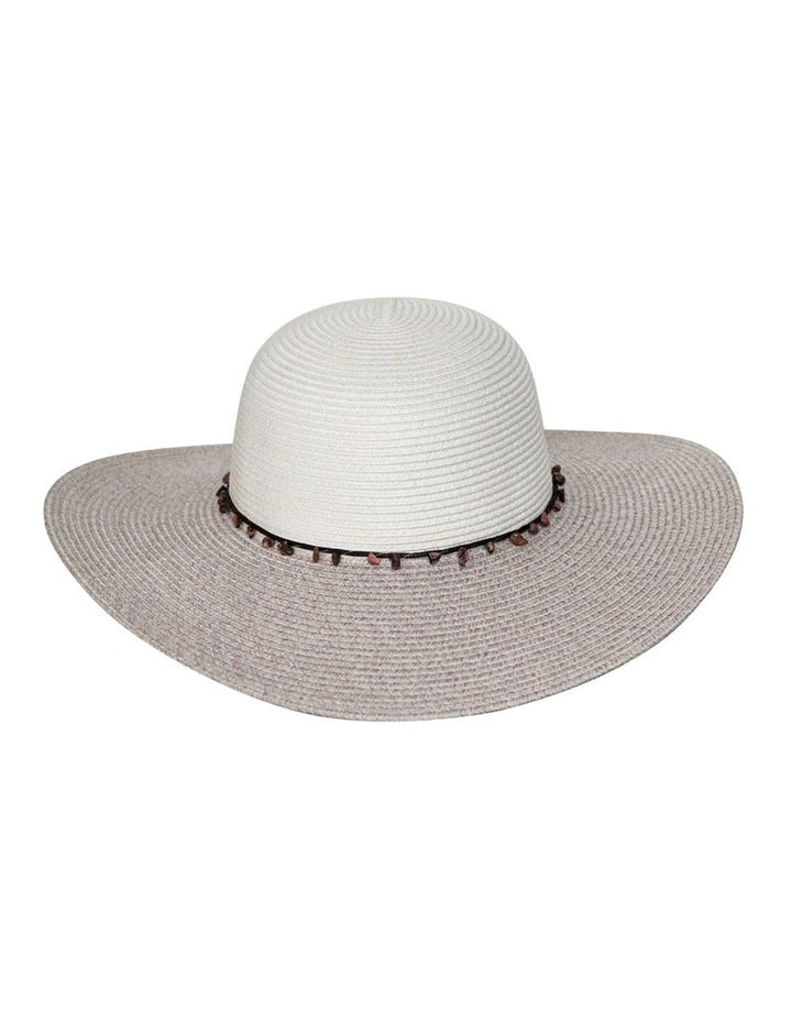 Monica Capeline Summer Hat in Ivory/Mix Camel
