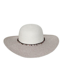 Monica Capeline Summer Hat in Ivory/Mix Camel