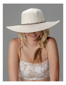 Monica Capeline Summer Hat in Ivory/Mix Camel