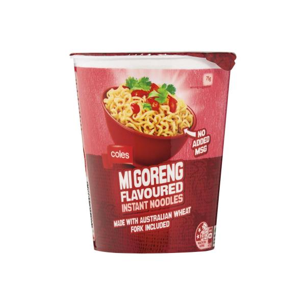 COLES FLAVOURED MI GORENG NOODLE CUP 75G