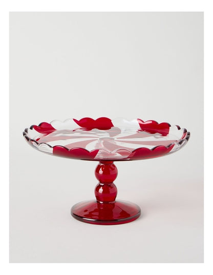 Christmas Candy Cane Cake Stand 25cm in Red
