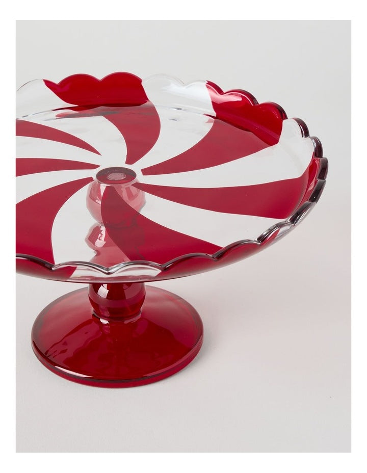 Christmas Candy Cane Cake Stand 25cm in Red