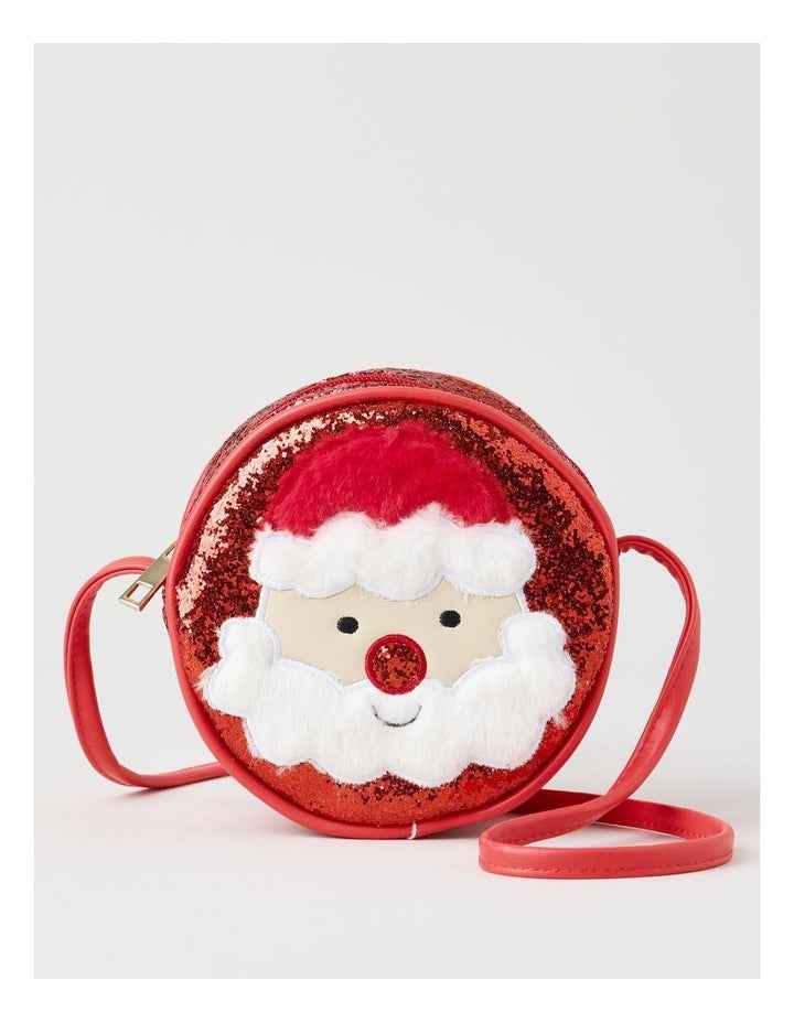 Myer Giftorium Fluffy Santa Bag in Red