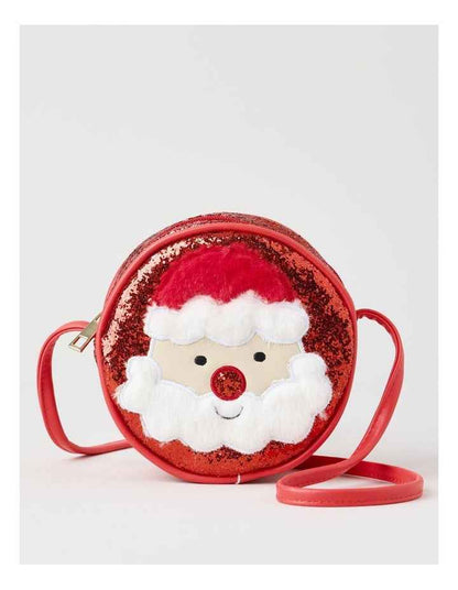 Myer Giftorium Fluffy Santa Bag in Red