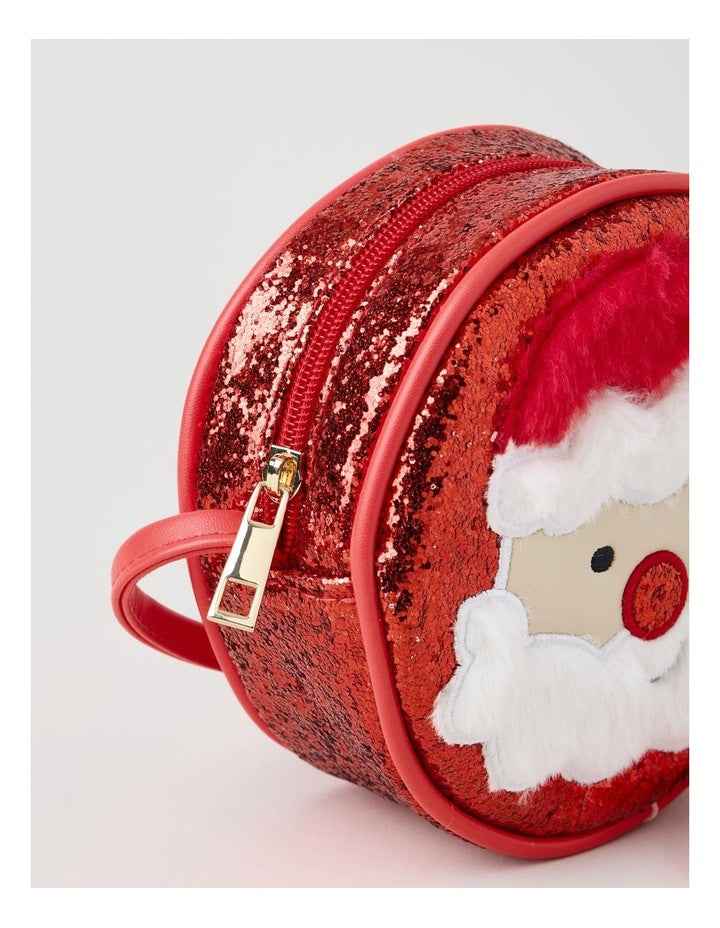 Myer Giftorium Fluffy Santa Bag in Red