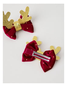 Myer Giftorium Reindeer Hair Clips in Red