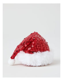 Myer Giftorium Sequin Santa Hat Hair Clip in Red