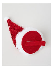 Myer Giftorium Sequin Santa Hat Hair Clip in Red