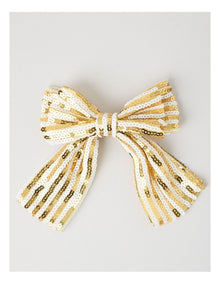 Myer Giftorium Sequin Bow Hair Clip in Gold