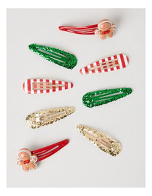 Myer Giftorium 8 Pack Novelty Christmas Hair Clips