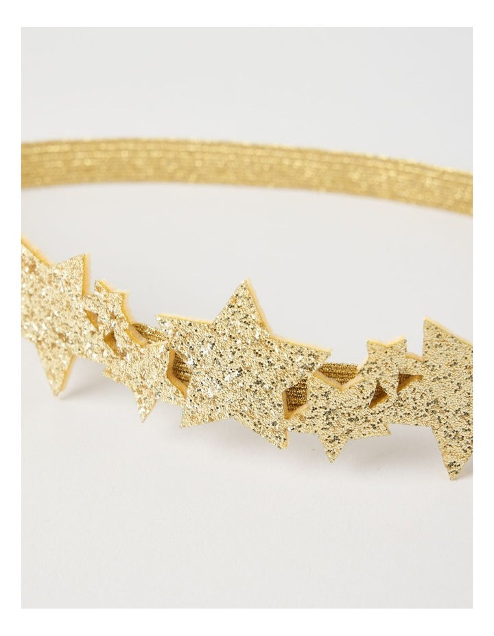 Myer Giftorium Glitter Star Headband in Gold