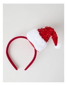 Myer Giftorium Glitter Santa Hat Headband in Red