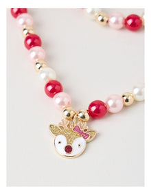 Myer Giftorium Beaded Bracelet and Necklace Set in Pink