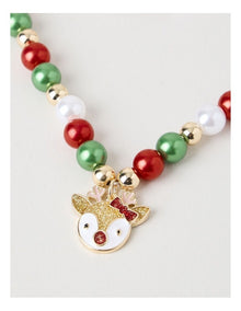 Myer Giftorium Beaded Bracelet and Necklace Set in Red