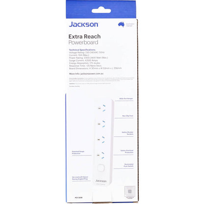 Jackson Protected Powerboard w Master Switch And Long 3 Metre Lead Each