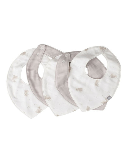 Muslin Bib 5PK  - Stone Grey