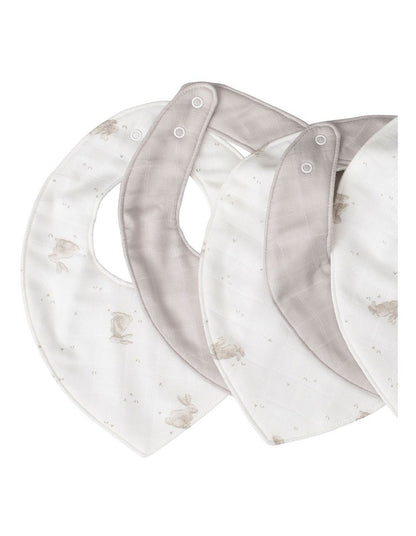 Muslin Bib 5PK  - Stone Grey