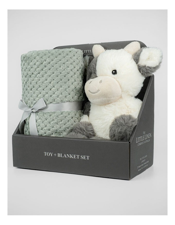 Plush Toy & Blanket Farmyard Cow