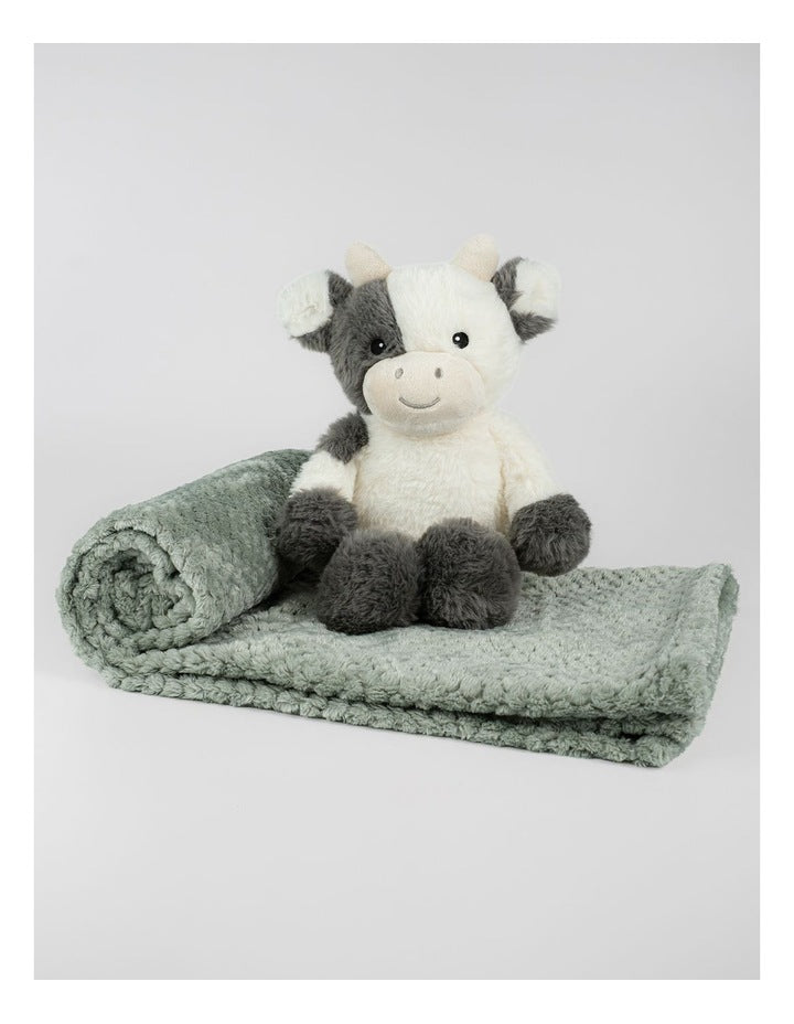 Plush Toy & Blanket Farmyard Cow