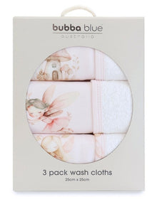Fairy Princess 3pk Wash Cloths