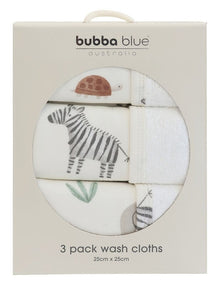 Safari 3pk Wash Cloths