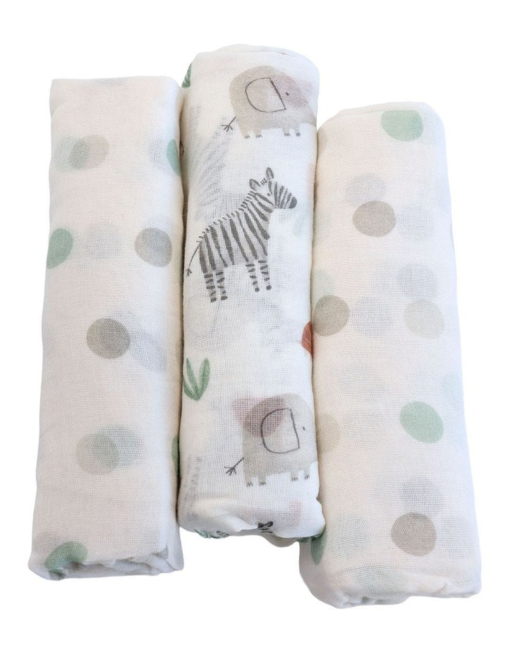 Safari 3pk Muslin Wraps
