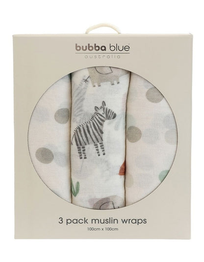 Safari 3pk Muslin Wraps