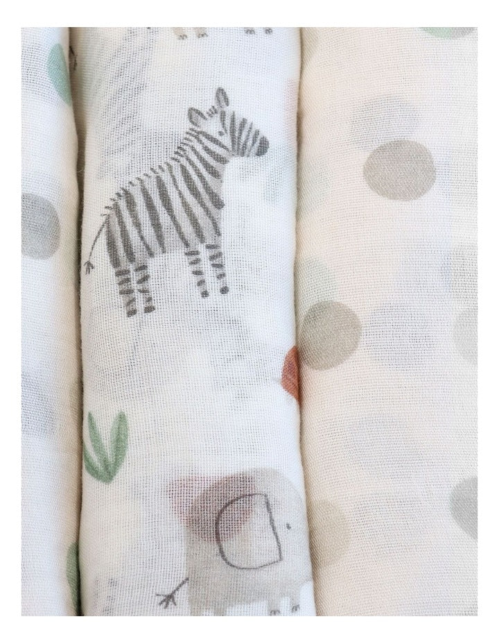 Safari 3pk Muslin Wraps