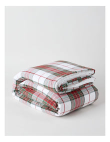Christmas Blanket in White Tartan